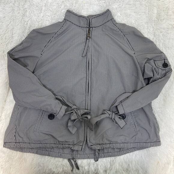 Marlboro Classics Womens Black White Plaid Check Full Zip Windbreaker EU44 - Picture 3 of 6